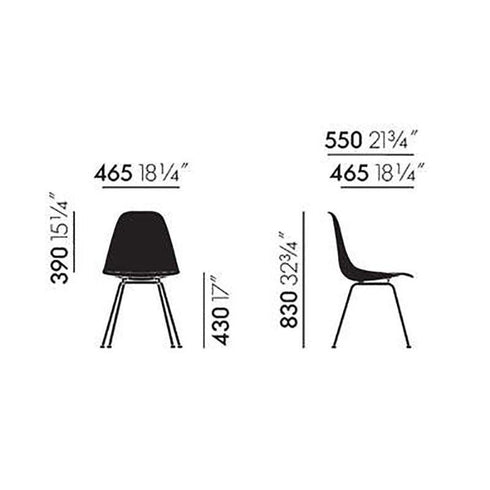 Cadeira Eames em Fibra de Vidro DSX / Base Preta